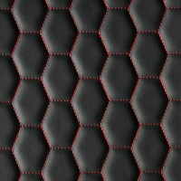Экокожа стёганая «intipi» Ballstep (чёрный/красный, ширина 1.35 м, толщина 5.85 мм)