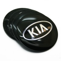Наклейки на ступичные колпачки «KIA» Ø60 (чёрные)