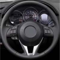 Оплетка на руль из «Premium» экокожи Mazda 6 Atenza 2014-2017 г.в. (черная)