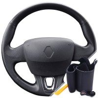 Оплетка на руль из «Premium» экокожи Renault Kangoo ll 2013-2020 г.в. (черная)